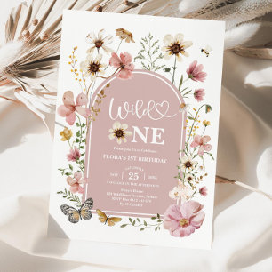 Wild One Birthday Invitation: Blush Wildflower Edi Invitation