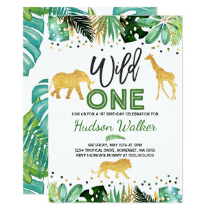 Jungle theme birthday invitation template free