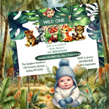 Wild One Birthday Jungle Safari Tropical Canopy 