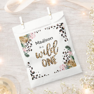 Wild One Birthday Leopard Print Wild Jungle Party Favour Bag