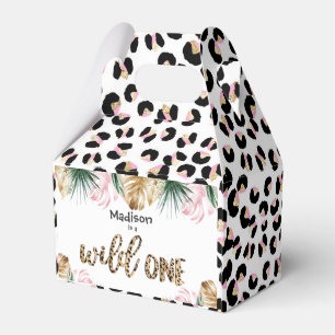 Wild One Birthday Leopard Print Wild Jungle Party Favour Box
