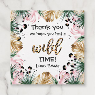 Wild One Birthday Leopard Print Wild Jungle Party Favour Tags