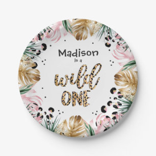 Wild One Birthday Leopard Print Wild Jungle Party Paper Plate