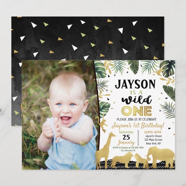 Wild One  Birthday Party Invitations (Front/Back)