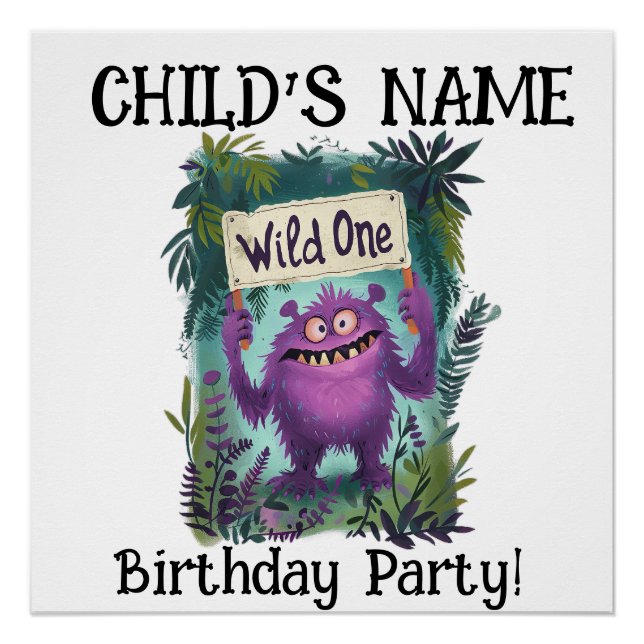 Wild One Birthday Poster (Front)