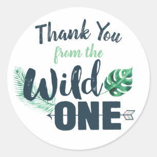 Wild ONE Birthday Thank You Sticker