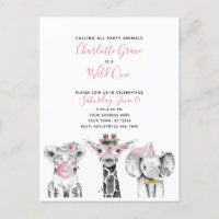 Wild One Black White Pink Girl's Birthday Party