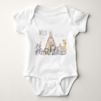 Wild One Boho Safari Birthday Outfit  Baby Bodysuit