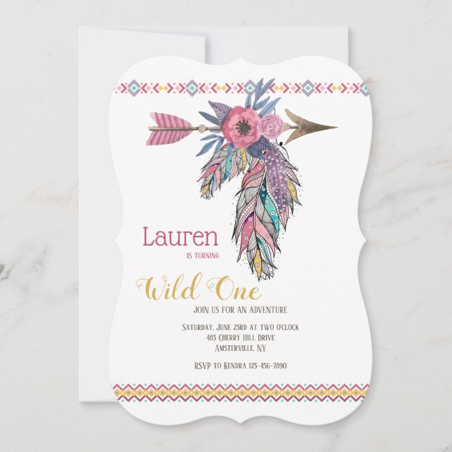 Wild One Boho Style Invitation (Front)