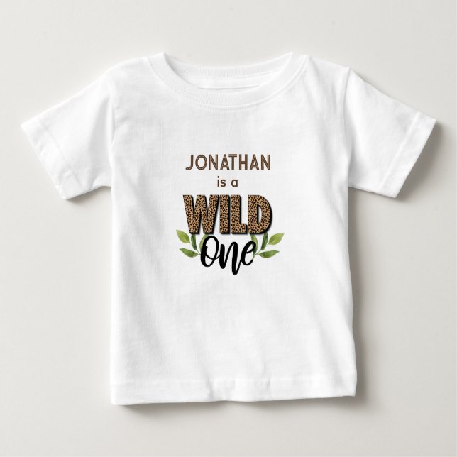 Wild One Boy 1st Birthday Baby T-Shirt (Front)
