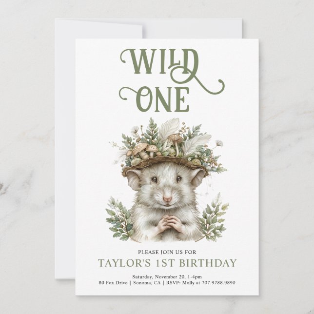 Wild One Boy 1st Birthday Party Invitation (Front)