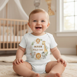 Wild One Boy 1st Birthday Safari Baby T-Shirt
