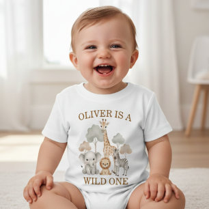 Wild One Boy 1st Birthday Safari Baby T-Shirt