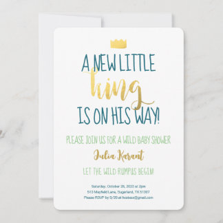 Wild One Boy Baby Shower Invitation