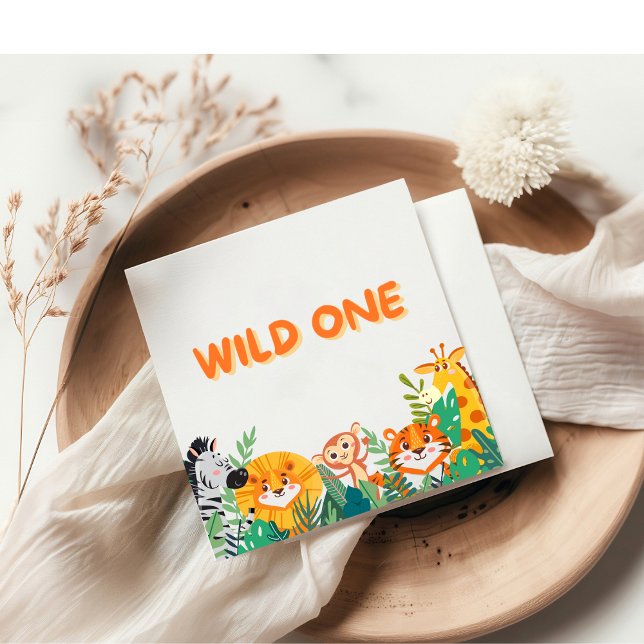 Wild One Boy Birthday Paper Napkin (Creator Uploaded)