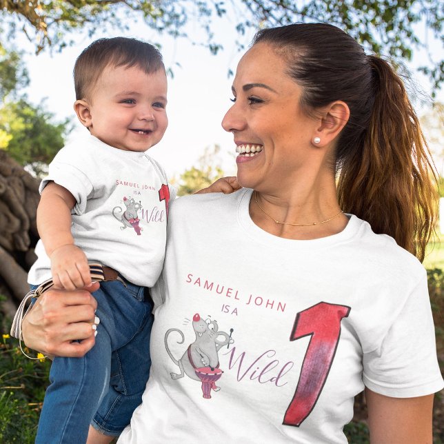 Wild One boy first birthday funny character party Toddler T-Shirt (Creator Uploaded)