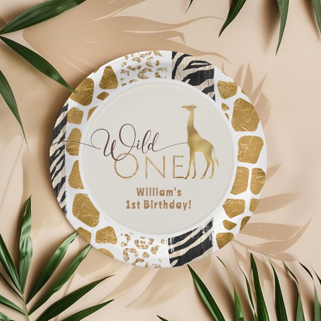 Wild one boy safari birthday paper plate (Creator Uploaded)