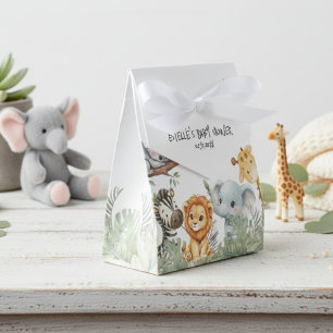 Wild One Boy Safari Jungle Animals Baby Shower Favour Box