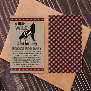 Wild One Boys Baby Shower Book Request Enclosure Card