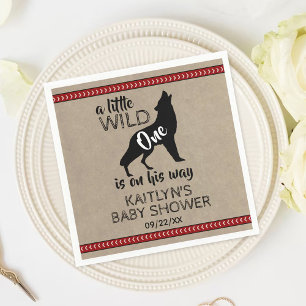 Wild One Boys Baby Shower Napkin
