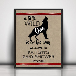Wild One Boys Baby Shower Welcome Poster