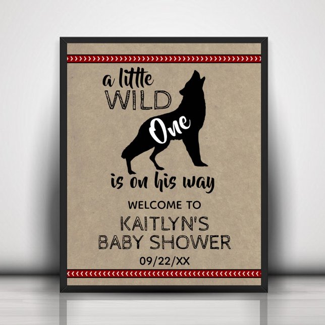 Wild One Boys Baby Shower Welcome Poster (Creator Uploaded)