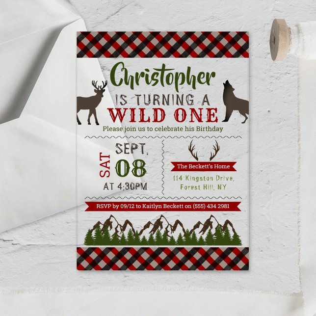 Wild One Boys First Birthday Party Acrylic Invitations (Creator Uploaded)