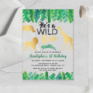 Wild One Boys First Birthday Party Acrylic Invitations