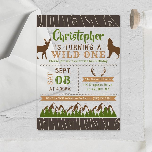 Wild One Boys First Birthday Party Acrylic Invitations (Creator Uploaded)