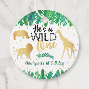 Wild One Boys First Birthday Party Favour Tags