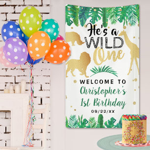 Wild One Boys First Birthday Party Welcome Banner