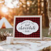 Wild One Buffalo Plaid hot chocolate bar sign