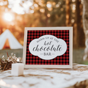 Wild One Buffalo Plaid hot chocolate bar sign