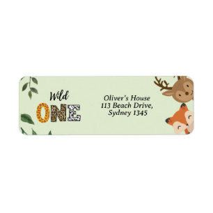 Wild One calligraphy greenly return address Label