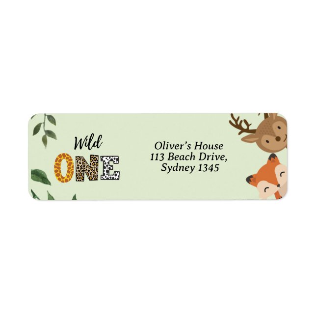 Wild One calligraphy greenly return address Label (Front)