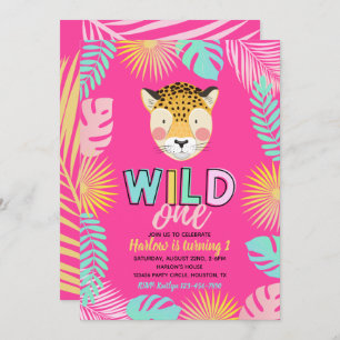 Wild One Cheetah Invitation   Cheetah Invitation