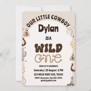 Wild One Cowboy Birthday Invitation