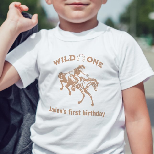 "Wild One" Cowboy Personalised First Birthday  Toddler T-Shirt (Creator Uploaded)