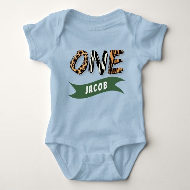 Wild One Custom First Birthday Baby Bodysuit (Front)
