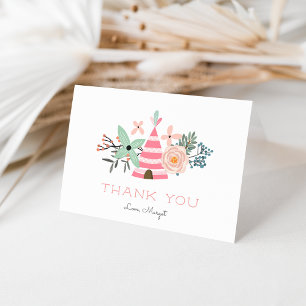 Wild One   Cute Boho Camping Theme Birthday Thank You Card