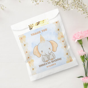 Wild One Cute Elephant 1st Birthday Favour Bag