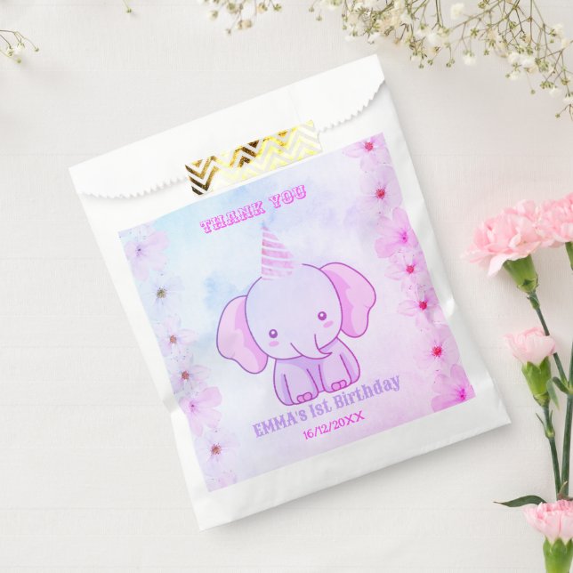 Wild One Cute Elephant 1st Birthday Favour Bag (Sealed)