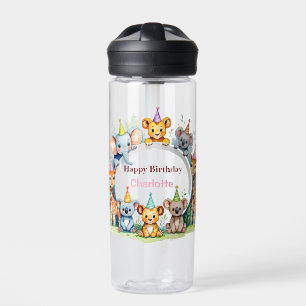 Wild One Cute Jungle Animal Child's Birthday  Water Bottle