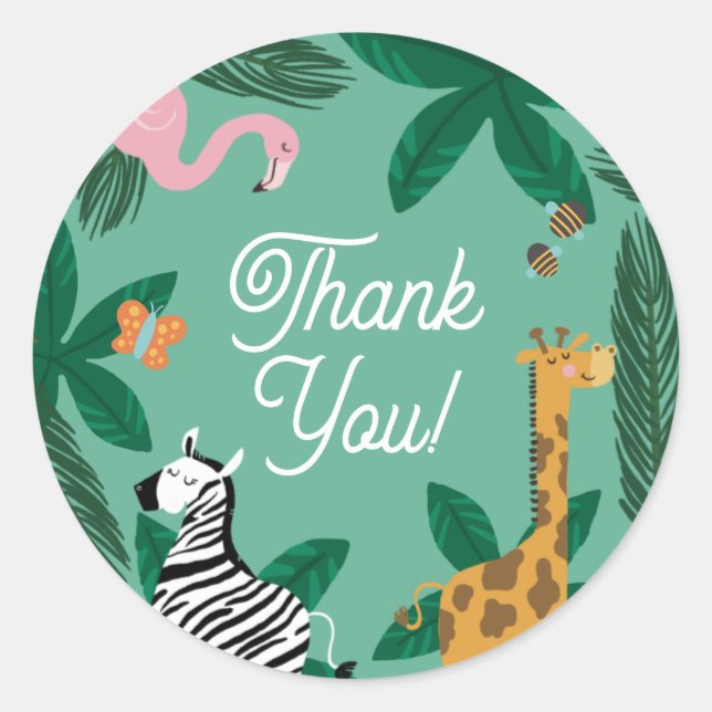 Wild One Cute Party Animal Classic Round Sticker (Front)
