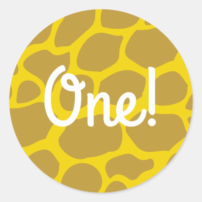 Wild One Cute Safari 1st Birthday Party Theme Classic Round Sticker (Front)
