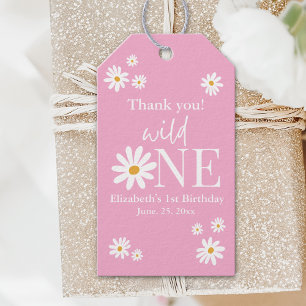 Wild One Daisy Birthday – Girl’s First Birthday Gift Tags
