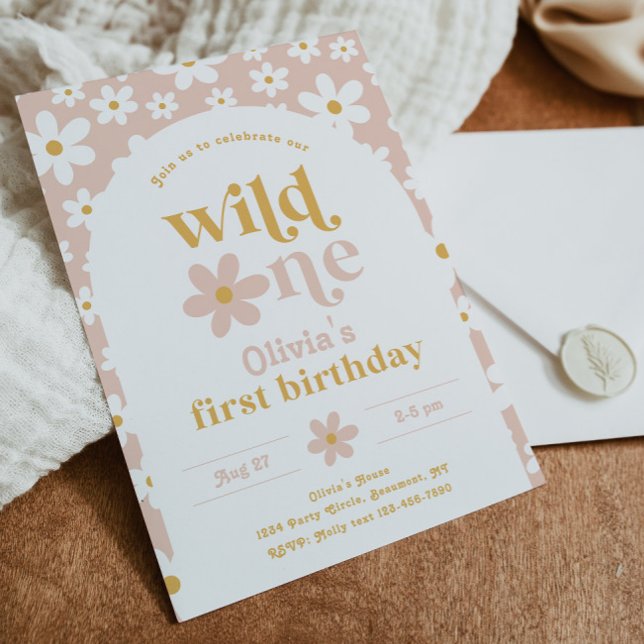 Wild One Daisy Birthday Invitation | First (Creator Uploaded)
