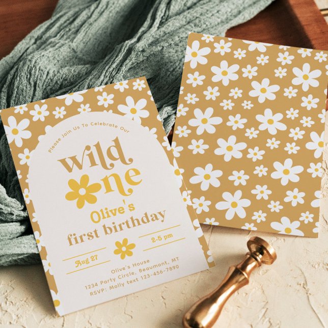Wild One Daisy Birthday Invitation | First (Creator Uploaded)