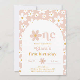 Wild One Daisy Birthday Invitation First