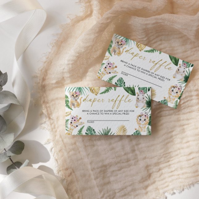 Wild One Diaper Raffle Baby Shower Enclosure Card (Creator Uploaded)